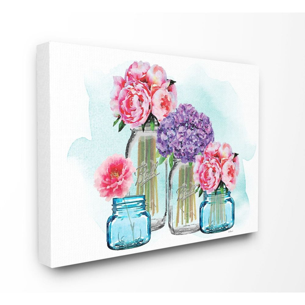 Stupell Industries Fashion Designer Flower Jars Pink Purple Watercolor Canvas Wall Art by Amanda Greenwood