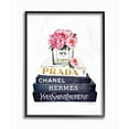 thumbnail image 1 of Stupell Industries Fashion Designer Flowers Bookstack Blue Gold Watercolor Framed Wall Art by Amanda Greenwood, 1 of 1