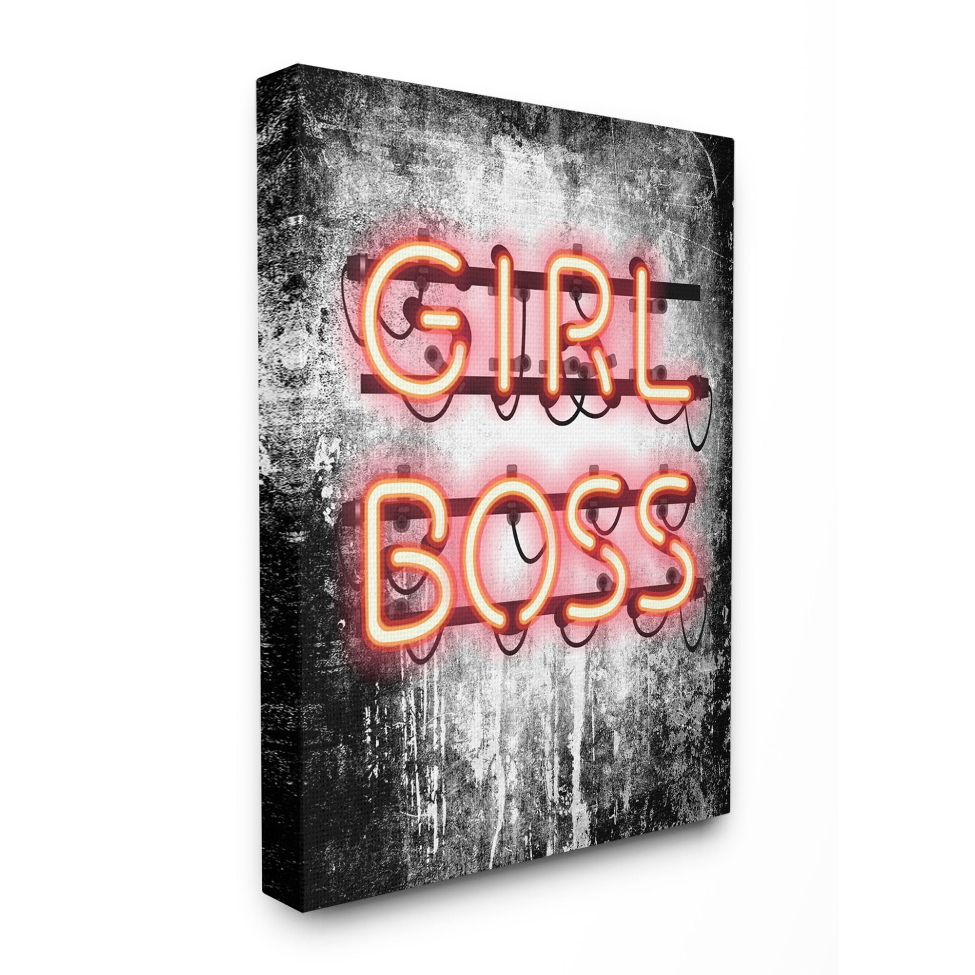 Stupell Industries Fashion Designer Girl Boss Neon Light Watercolor Canvas Wall Art by Amanda Greenwood