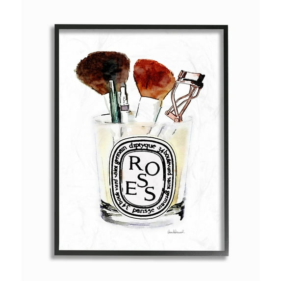 Stupell Industries Fashion Designer Makeup Glass Watercolor Framed Wall Art by Amanda Greenwood