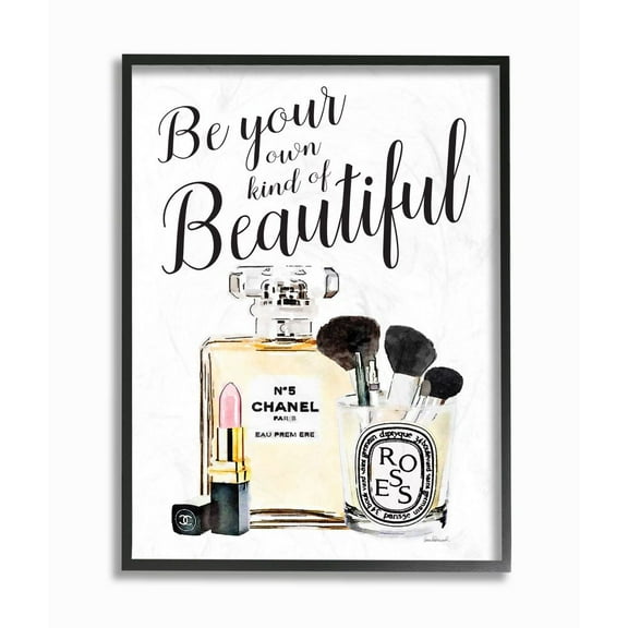 Stupell Industries Fashion Designer Makeup Inspiring Word Watercolor Framed Wall Art by Amanda Greenwood