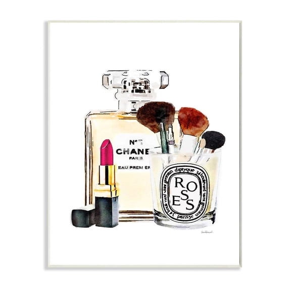 Stupell Industries Fashion Designer Makeup Perfume Lipstick Watercolor Wall Plaque by Amanda Greenwood