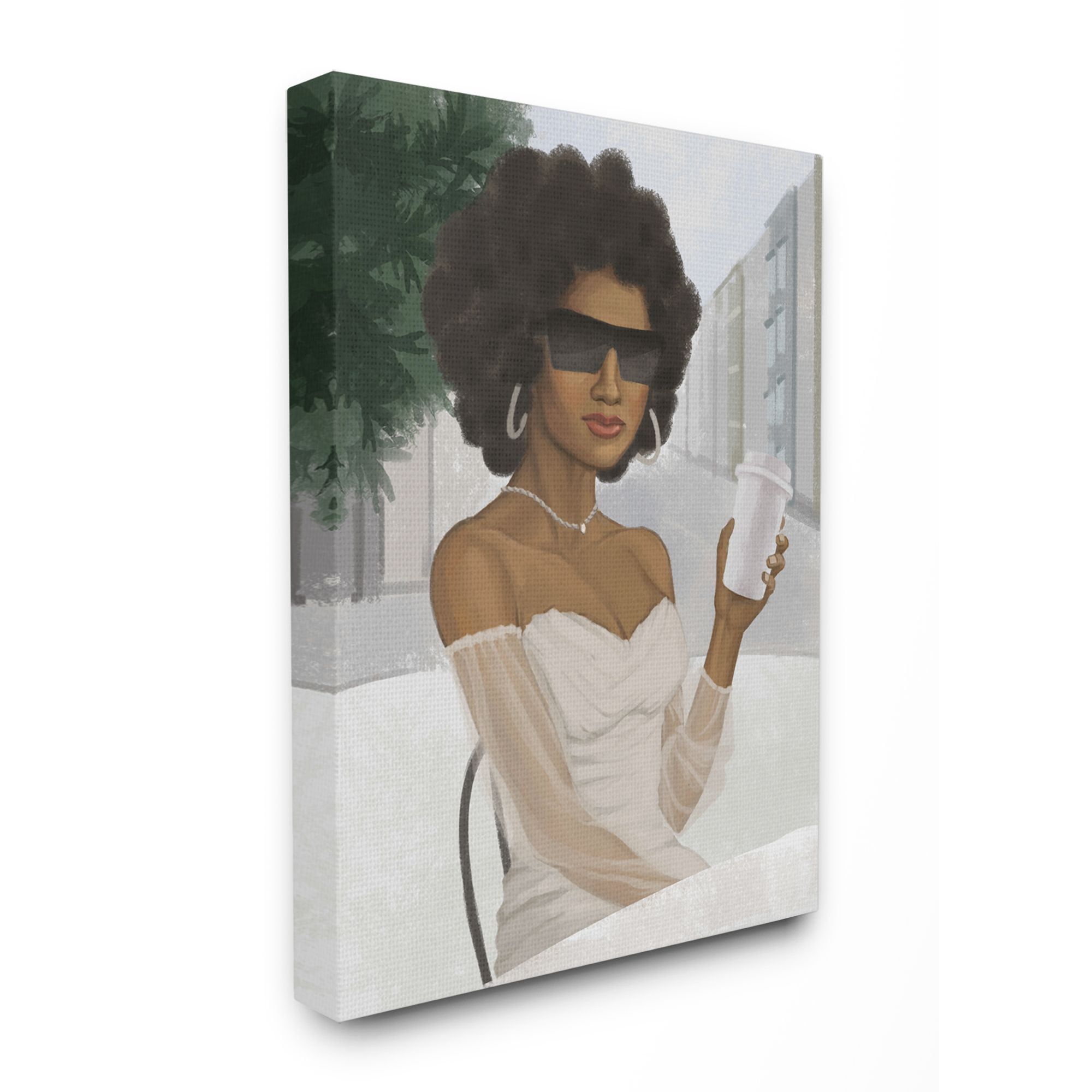 Stupell Industries Fashion Designer Model Coffee Break Painting Canvas Wall Art by Ziwei Li