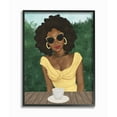 thumbnail image 1 of Stupell Industries Fashion Designer Model Coffee Break Yellow Green Painting Framed Wall Art by Ziwei Li, 1 of 1