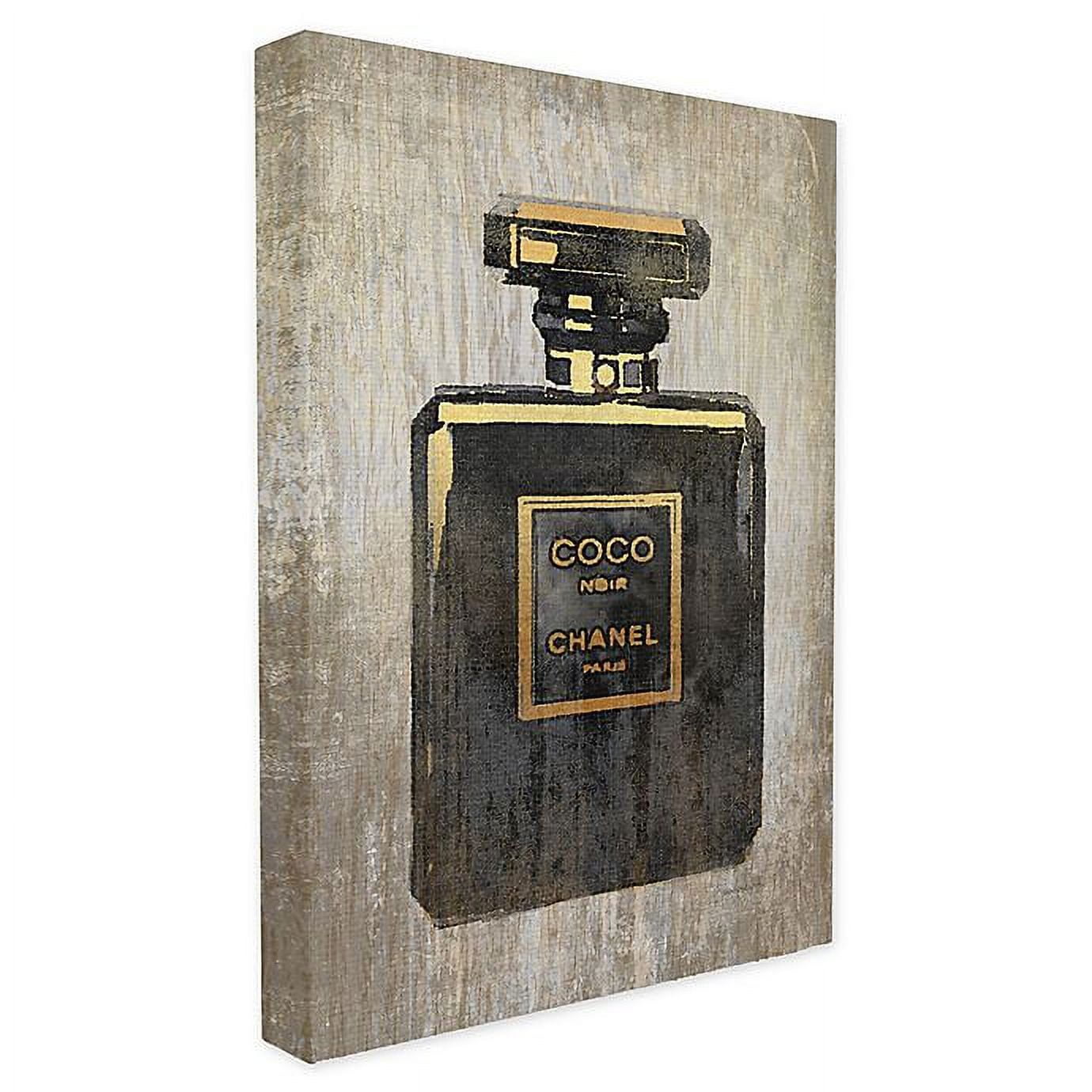 Stupell Industries Fashion Designer Perfume Black Gold Textured Watercolor Canvas Wall Art by Amanda Greenwood