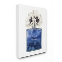 Stupell Industries Fashion Designer Perfume Flower Blue Watercolor Canvas Wall Art by Amanda Greenwood