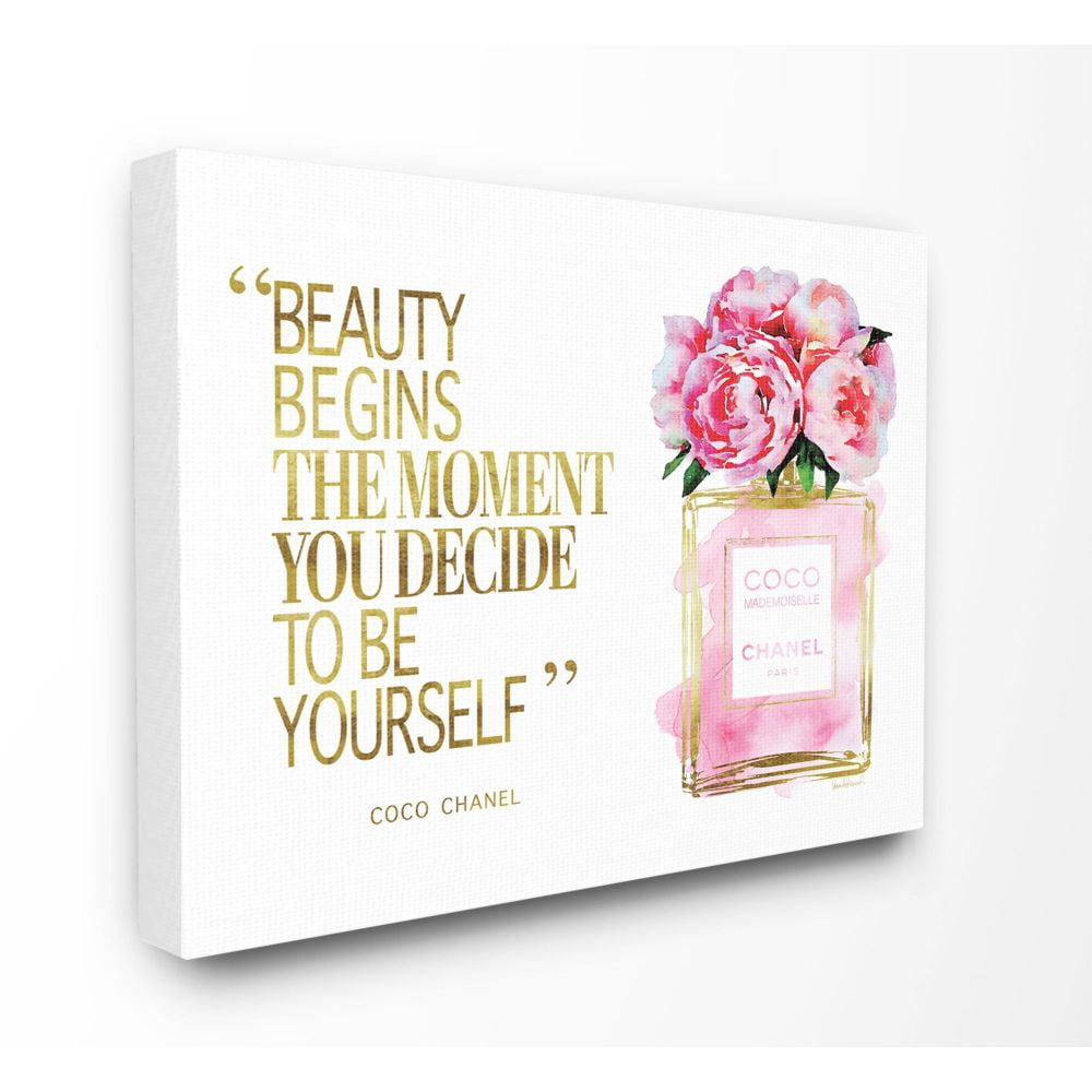 Stupell Industries Fashion Designer Perfume Gold Pink Watercolor Inspirational Word Canvas Wall Art by Amanda Greenwood