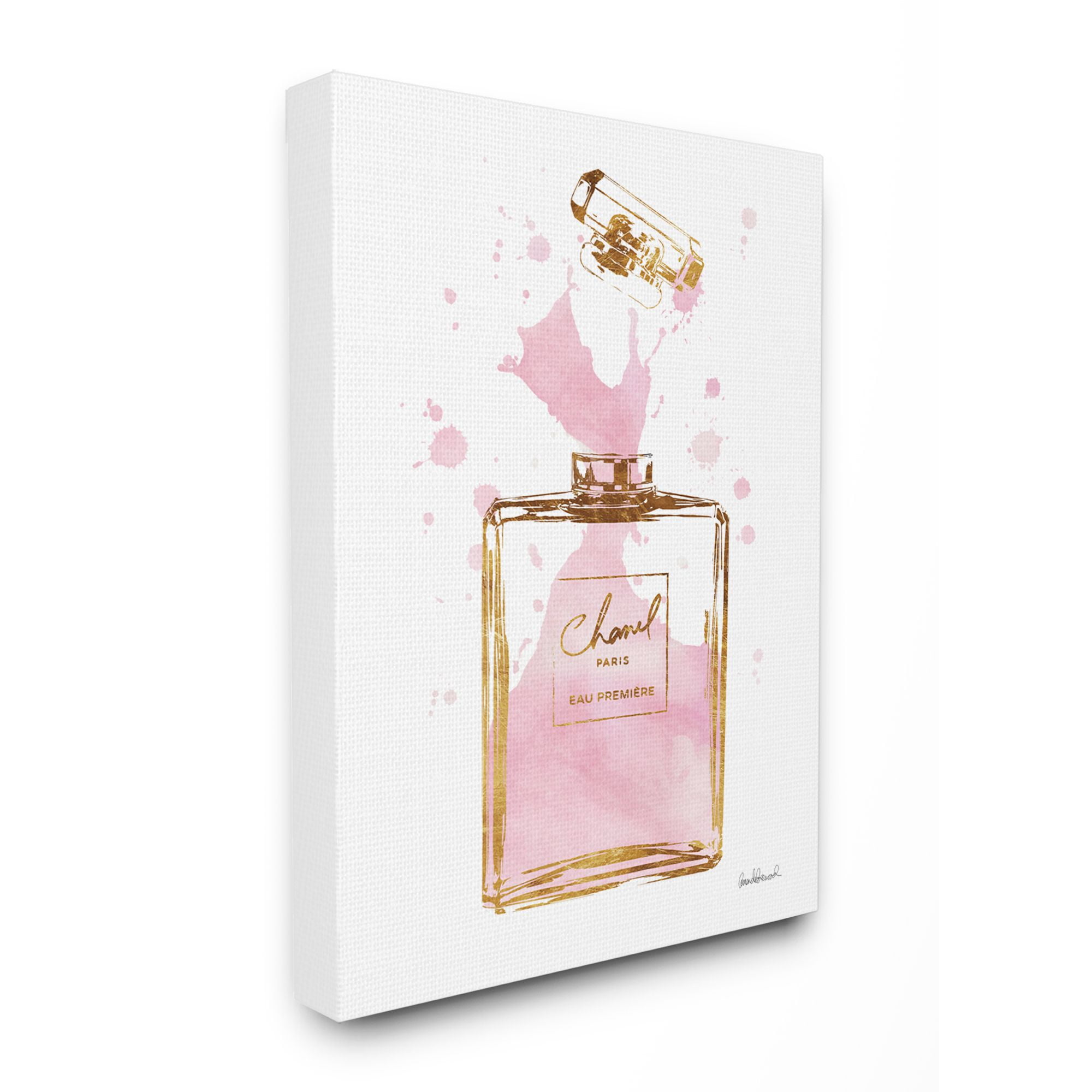 Stupell Industries Fashion Designer Perfume Pink Gold Watercolor Canvas Wall Art by Amanda Greenwood