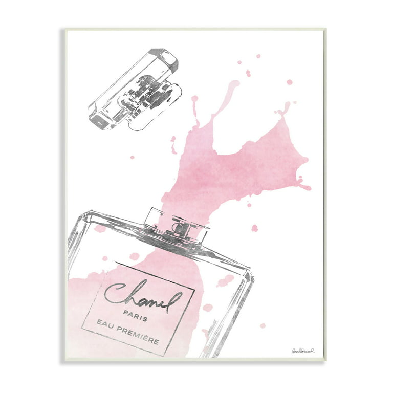 Stupell Industries Fashion Designer Perfume Silver Pink Watercolor Wall  Plaque by Amanda Greenwood 