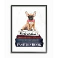 thumbnail image 1 of Stupell Industries Fashion Designer Pet Dog Bookstack Blue Red Watercolor Framed Wall Art by Amanda Greenwood, 1 of 8