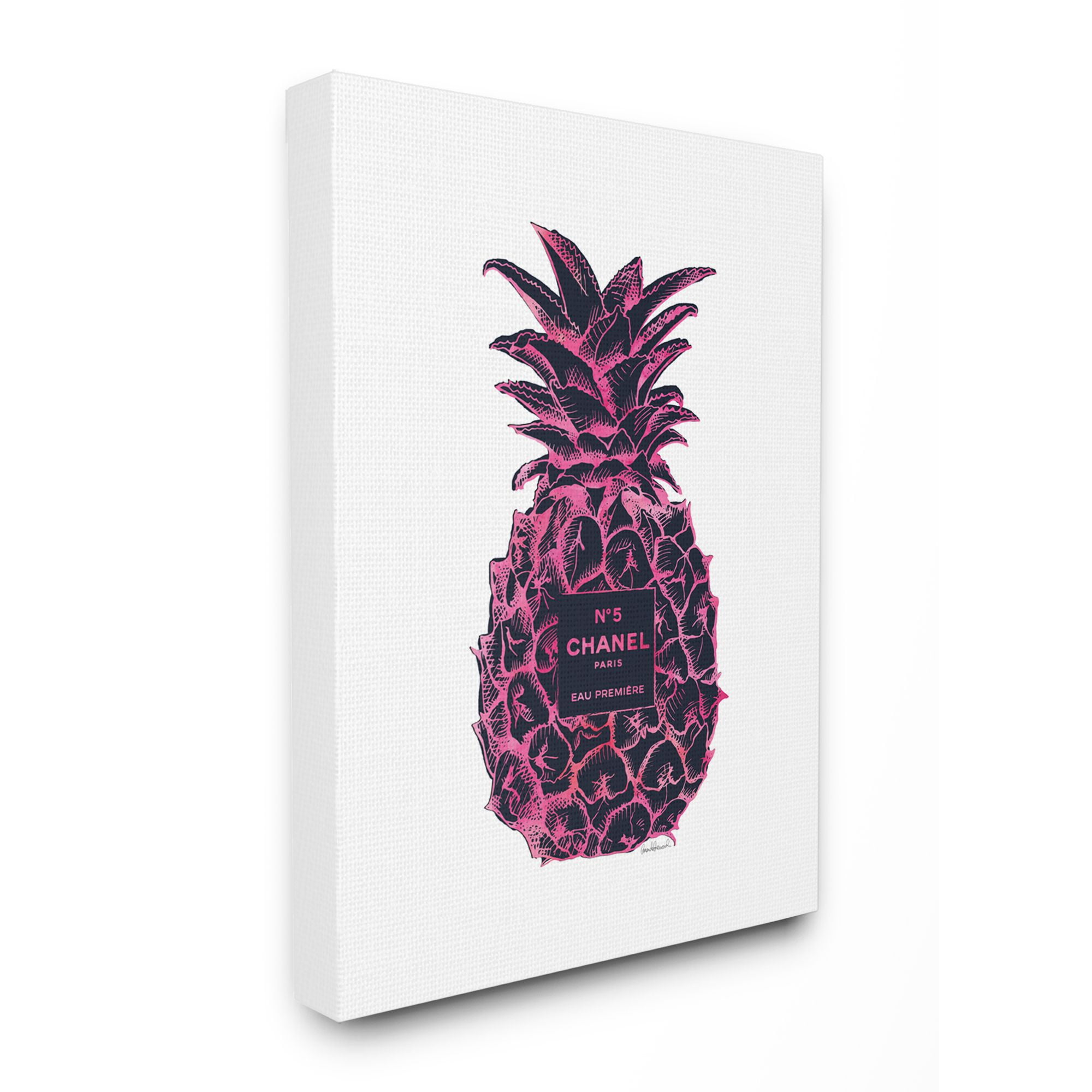 Stupell Industries Fashion Designer Pineapple Pink Black Watercolor Canvas Wall Art by Amanda Greenwood