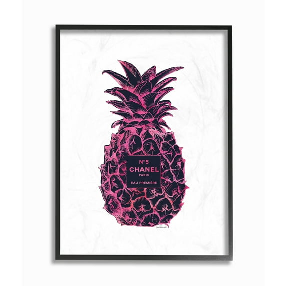 Stupell Industries Fashion Designer Pineapple Pink Black Watercolor Framed Wall Art by Amanda Greenwood