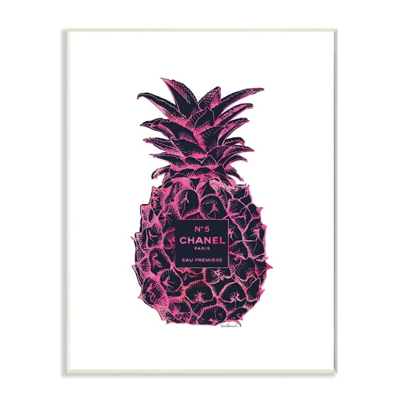 Stupell Industries Fashion Designer Pineapple Pink Black Watercolor Wall Plaque by Amanda Greenwood
