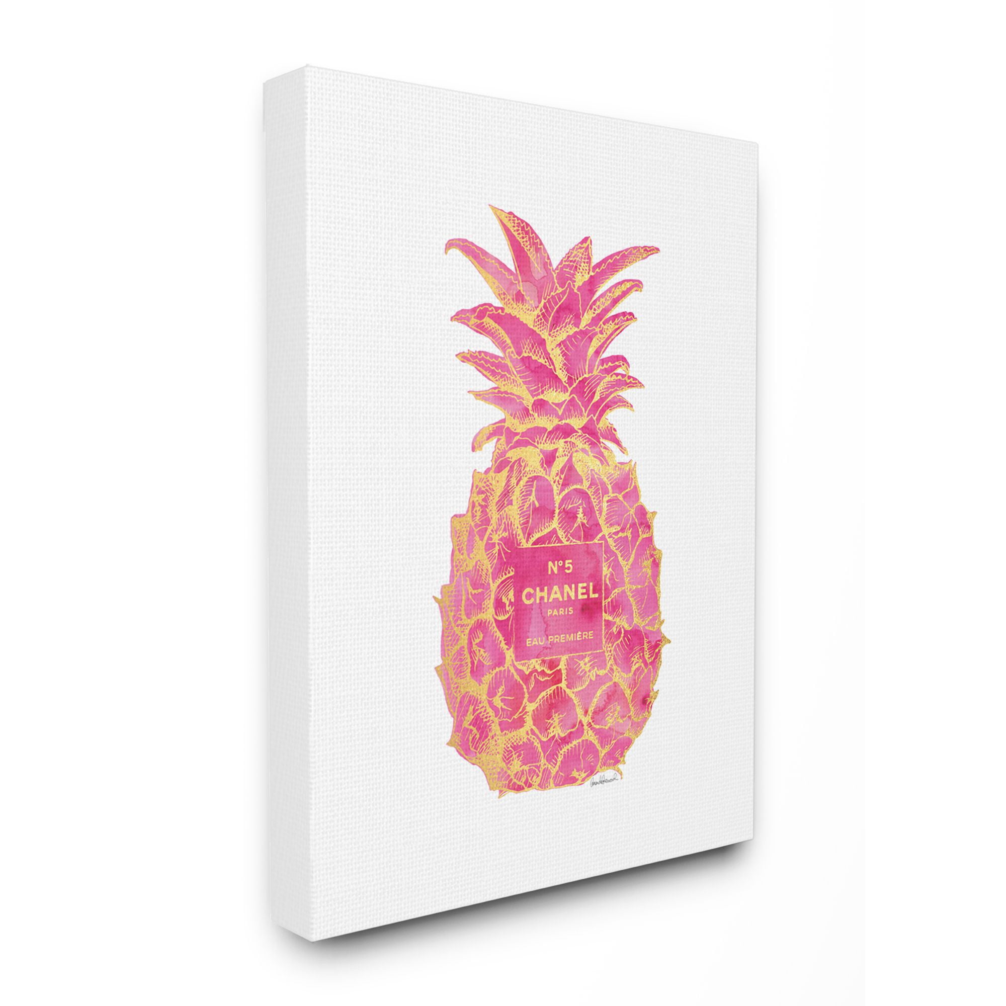 Stupell Industries Fashion Designer Pineapple Pink Gold Watercolor Canvas Wall Art by Amanda Greenwood