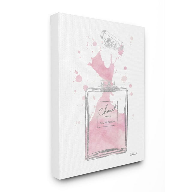 Stupell Industries Fashion Designer Pink Silver Perfume Watercolor ...