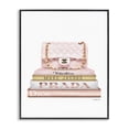 thumbnail image 1 of Stupell Industries Glam Fashion Designer Purse Bookstack Pink White Gold Watercolor Black Framed Giclee Art, 11 x 14, by Amanda Greenwood, 1 of 8