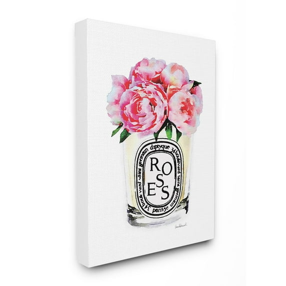 Stupell Industries Fashion Designer Rose Flower Glass Pink Watercolor Canvas Wall Art by Amanda Greenwood