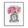 thumbnail image 1 of Stupell Industries Eclectic Fashion Designer Rose Flower Glass Pink Watercolor Black Framed Giclee Art, 11 x 14, by Amanda Greenwood, 1 of 7