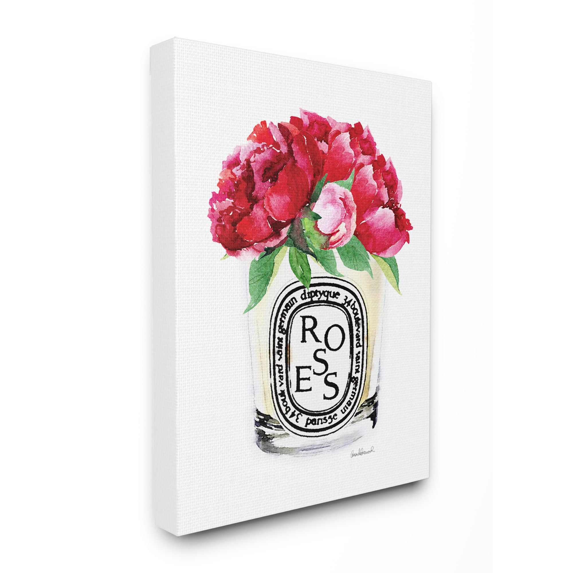Stupell Industries Fashion Designer Rose Flower Glass Red Watercolor Canvas Wall Art by Amanda Greenwood