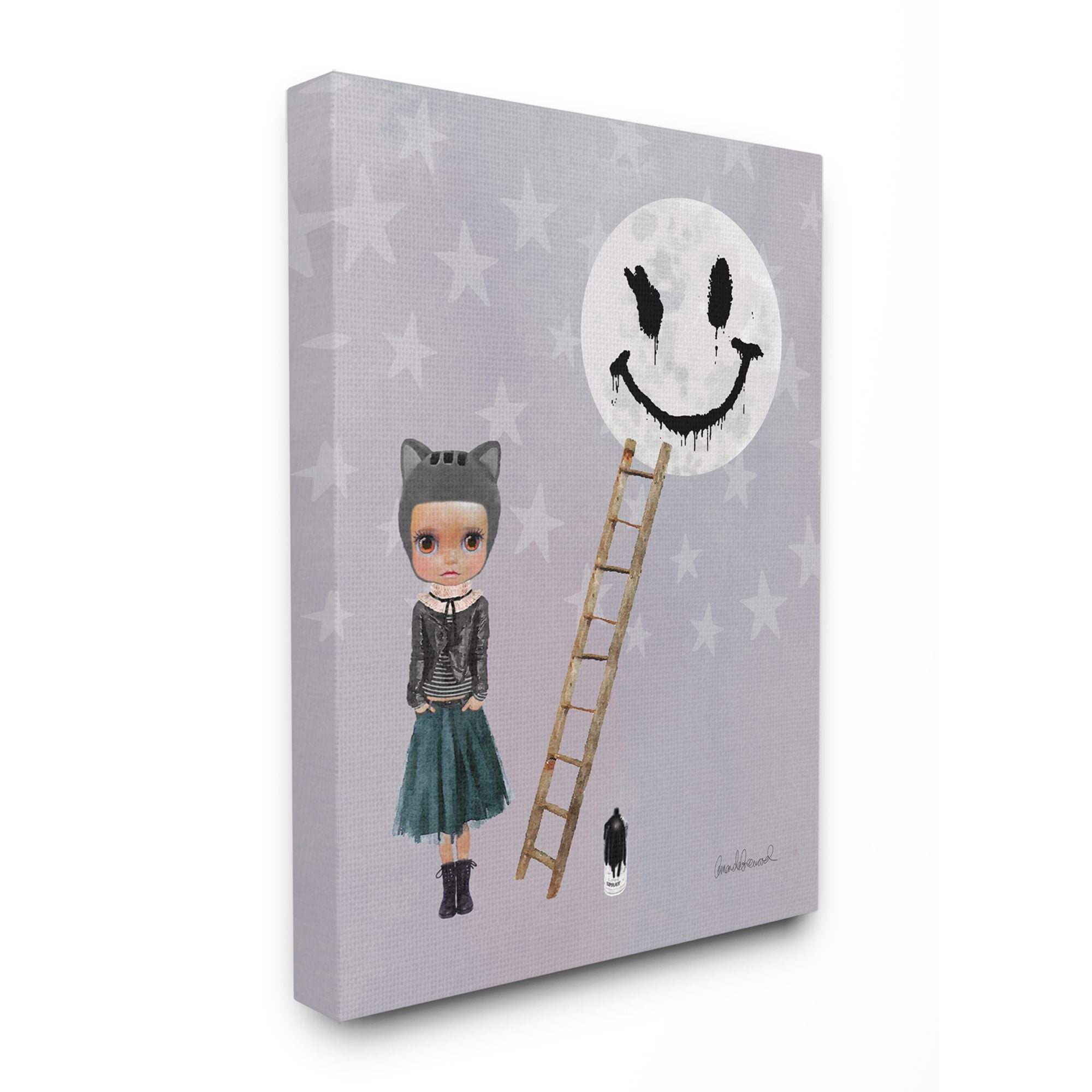Stupell Industries Fashion Designer Sassy Doll Watercolor Canvas Wall Art by Amanda Greenwood