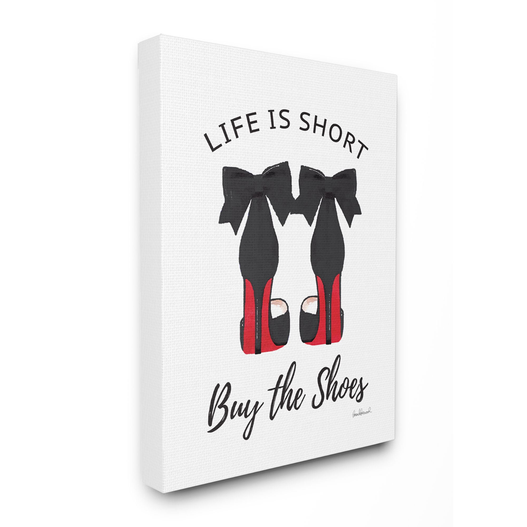 Stupell Industries Fashion Designer Shoes Black Red Watercolor Word Canvas Wall Art by Amanda Greenwood
