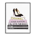 thumbnail image 1 of Stupell Industries Contemporary Fashion Designer Shoes Bookstack Pink Black Watercolor Black Framed Giclee Art, 11 x 14, by Amanda Greenwood, 1 of 7