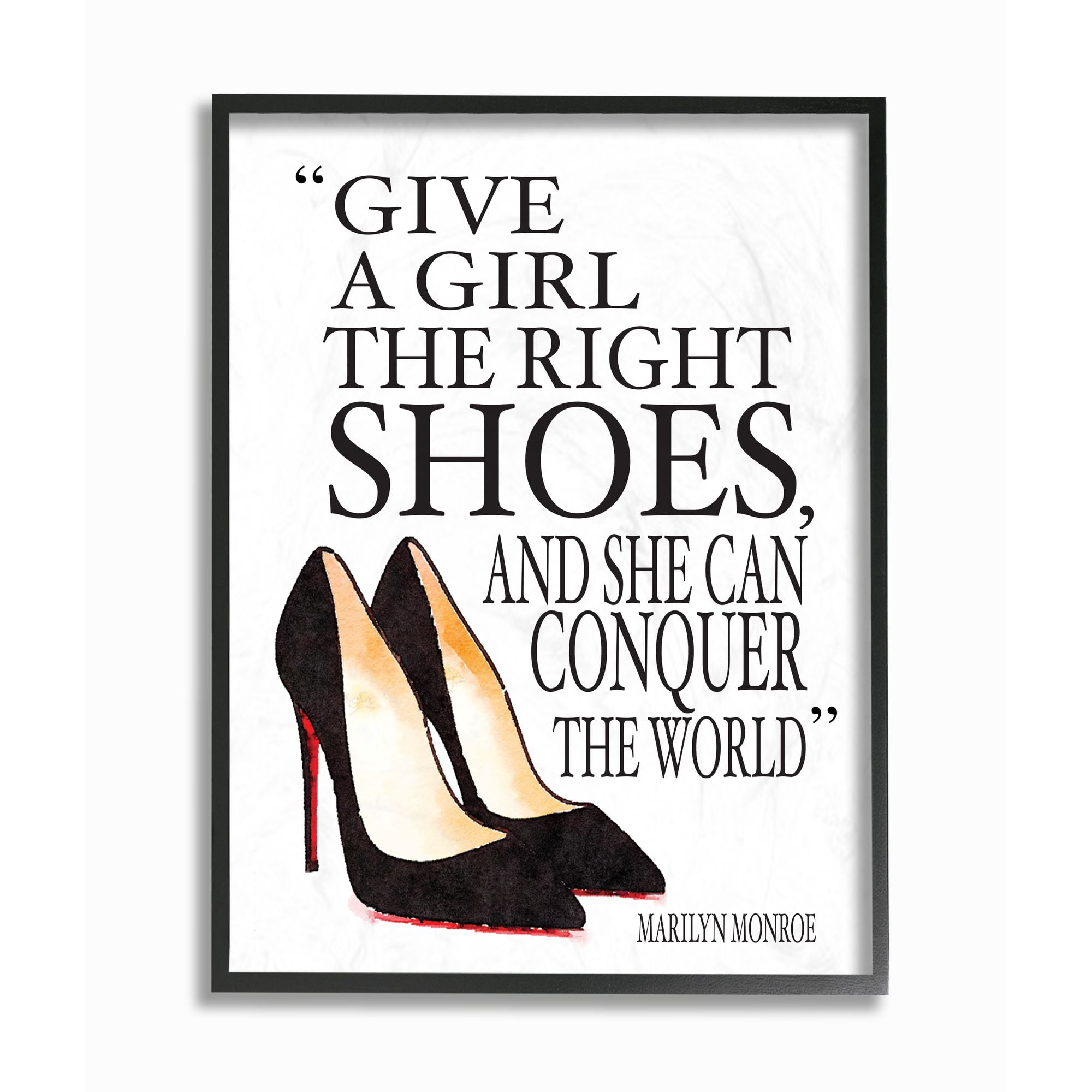 Stupell Industries Fashion Designer Shoes Inspiring Word Watercolor Framed Wall Art by Amanda Greenwood