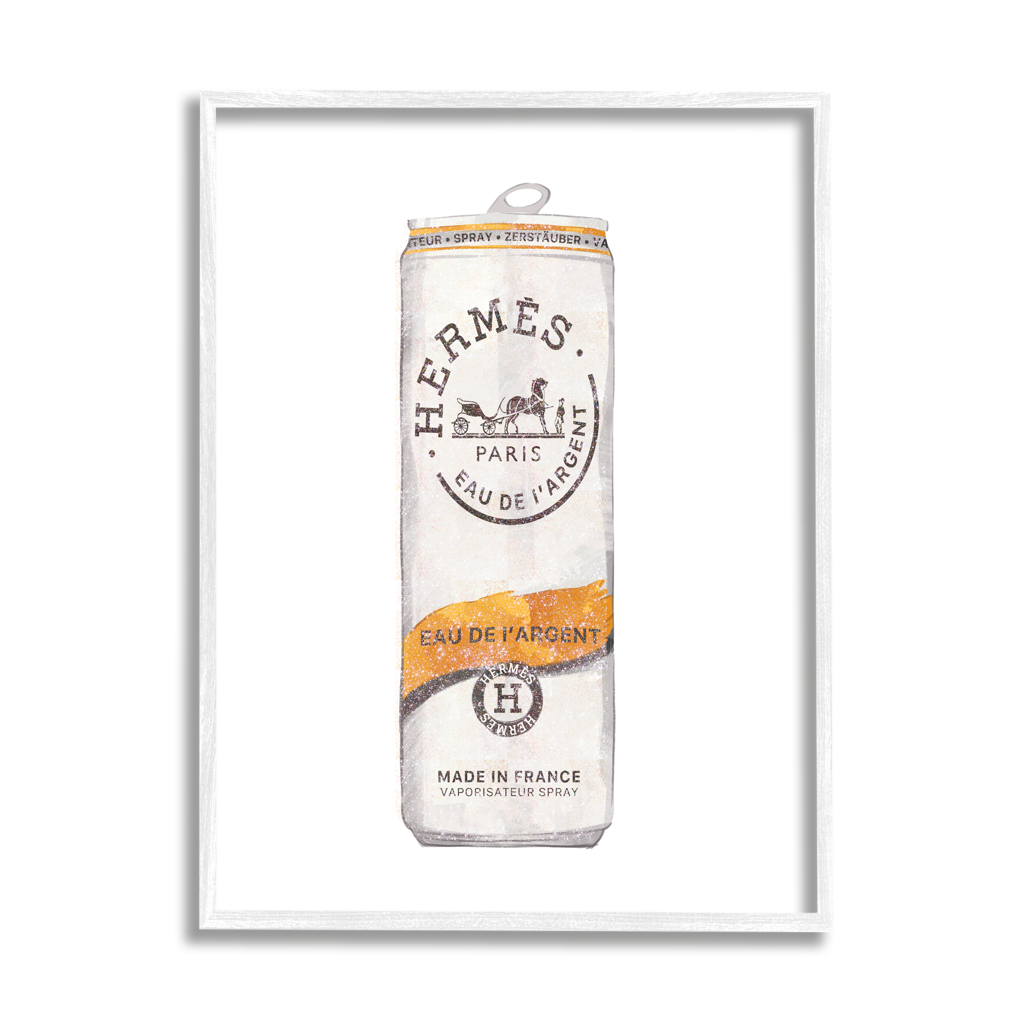 Stupell Industries Fashion Designer Style Glam Beverage Can Illustration Framed Wall Art, 24 x 30, Design by Ziwei Li