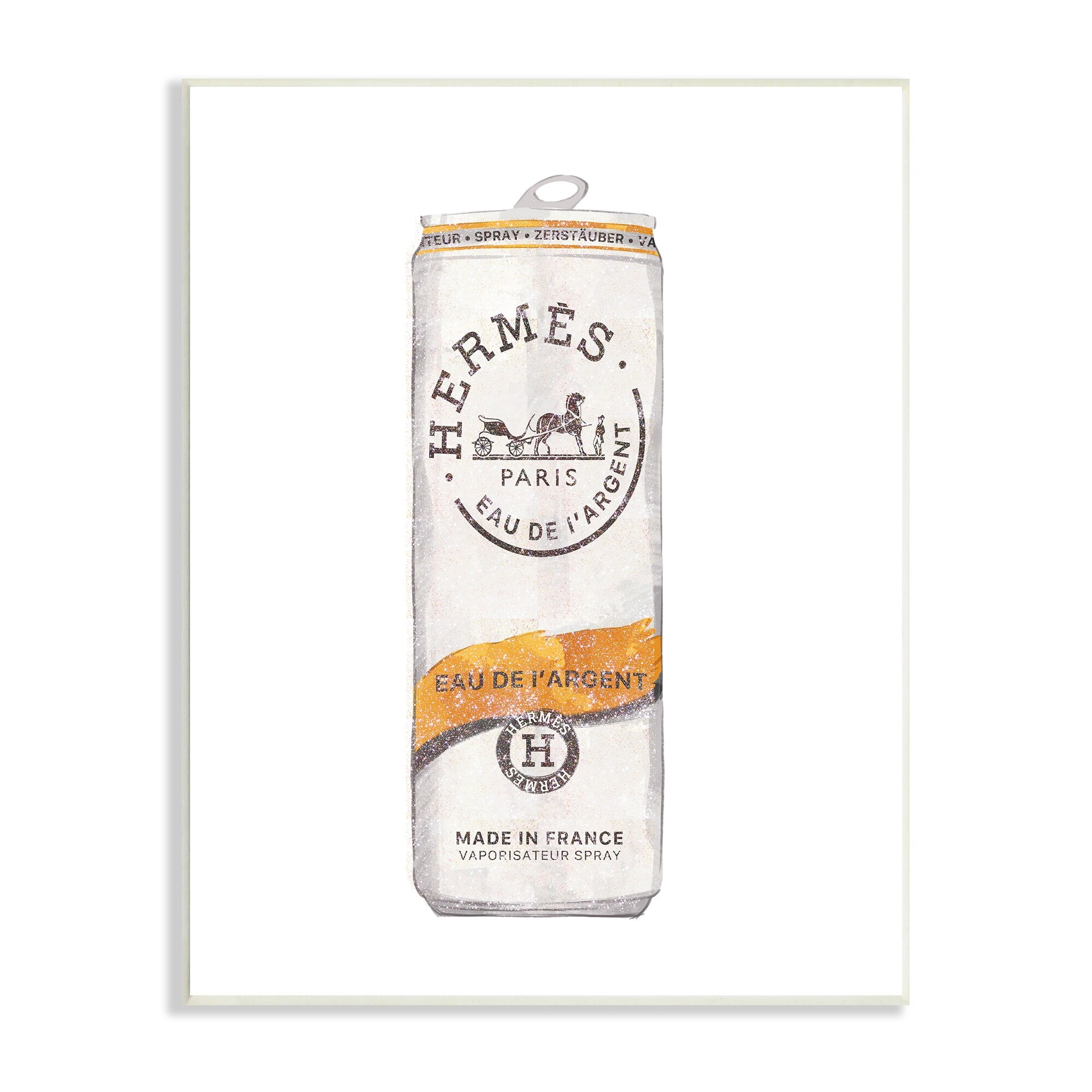 Stupell Industries Fashion Designer Style Glam Beverage Can Illustration Wood Wall Art, 10 x 15, Design by Ziwei Li