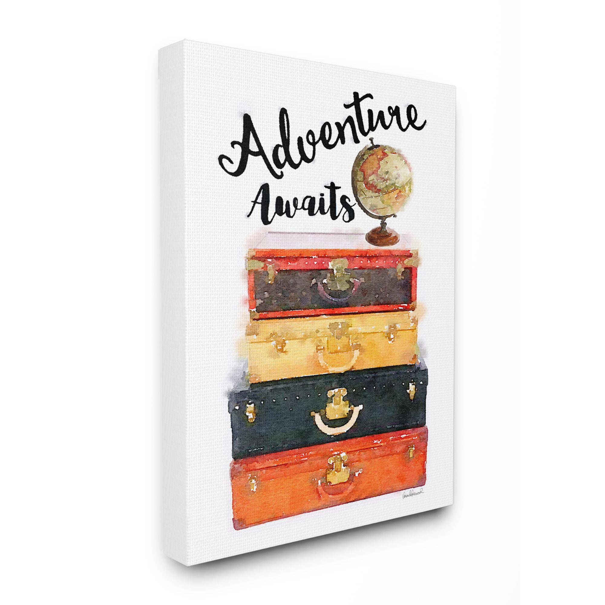 Stupell Industries Fashion Designer Suitcase Adventure Watercolor Canvas Wall Art by Amanda Greenwood
