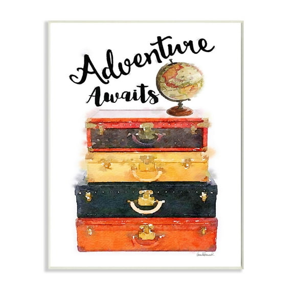 Stupell Industries Fashion Designer Suitcase Adventure Watercolor Wall Plaque by Amanda Greenwood