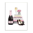 thumbnail image 1 of Stupell Industries Fashion Designer Wine Shoes Bookstack Pink Watercolor Wall Plaque by Amanda Greenwood, 1 of 6