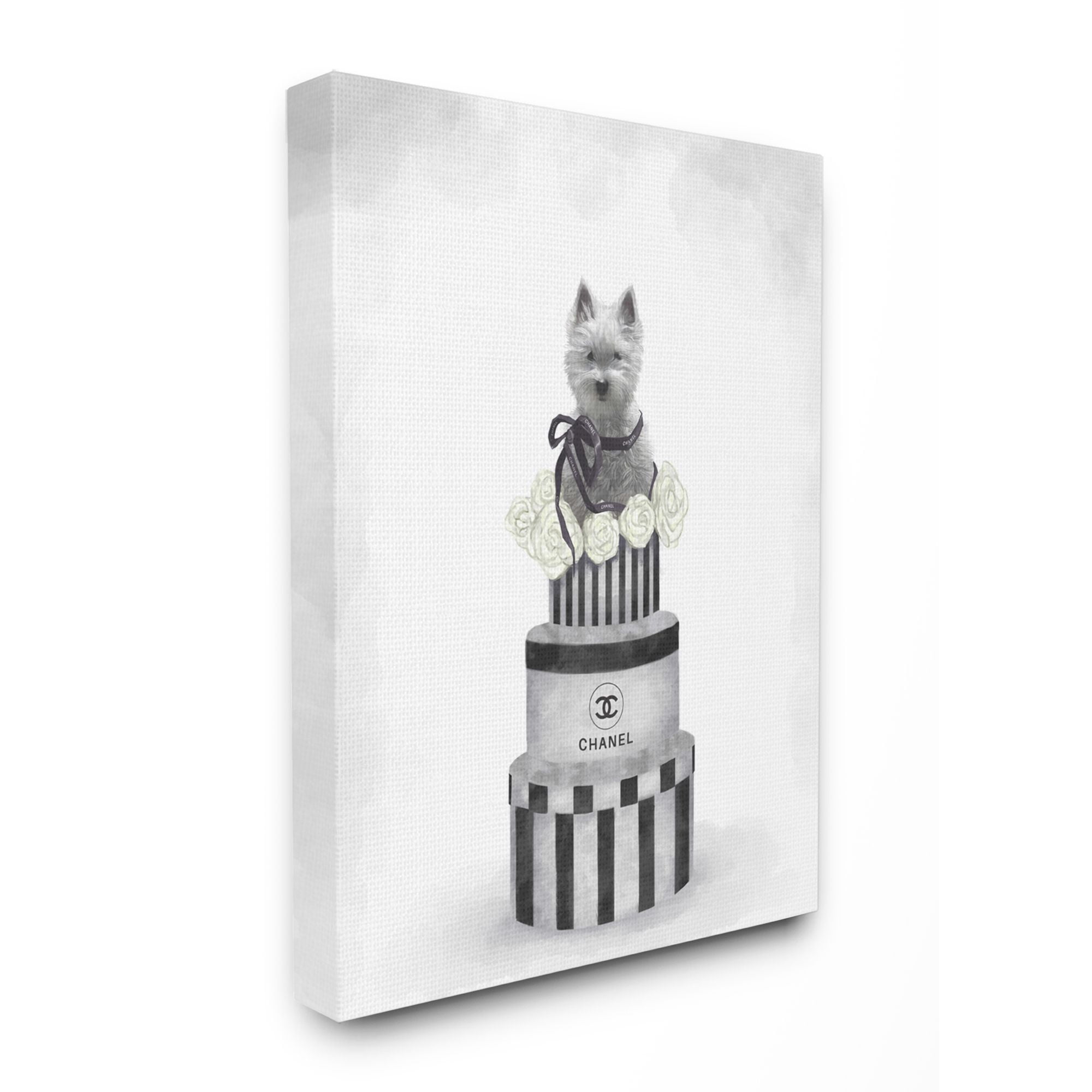 Stupell Industries Fashion Dog Box Stack Gray Painting Canvas Wall Art by Ziwei Li