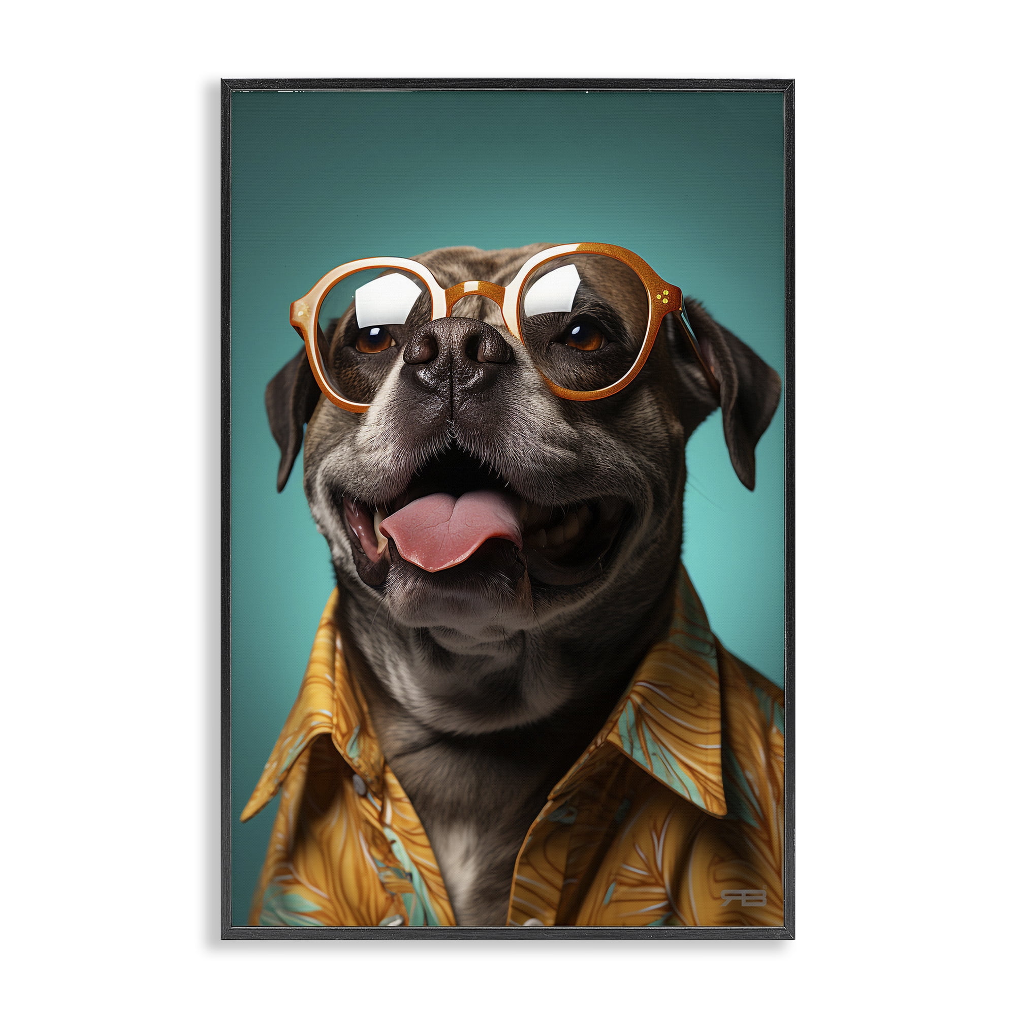 Stupell Industries Fashion Dog Friend Animals & Insects Painting Black Framed Art Print Wall Art, 20 x 30