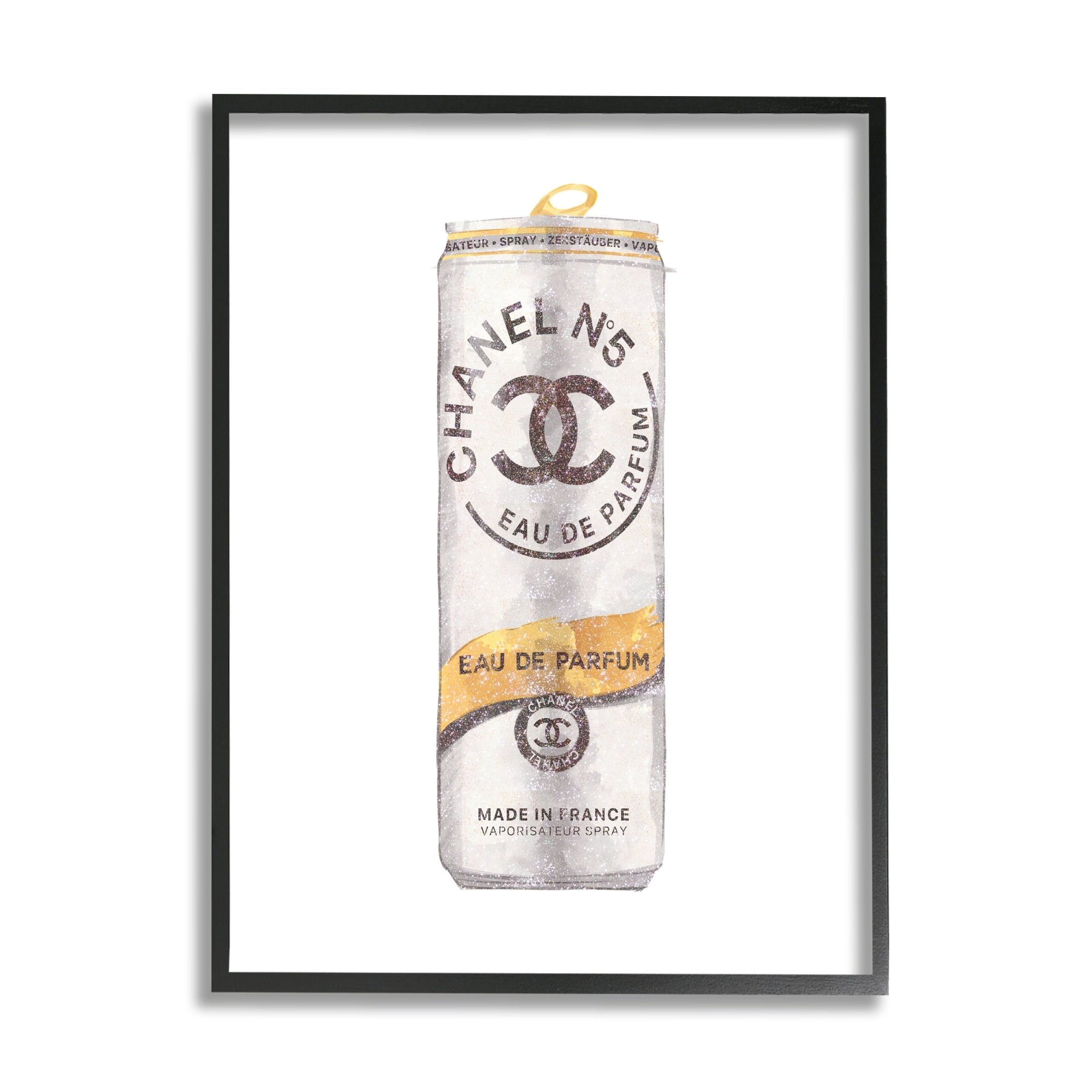 Stupell Industries Fashion Emblem Glam Perfume Beverage Can Style Framed Wall Art, 11 x 14, Design by Ziwei Li