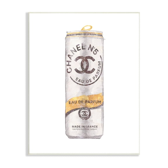 Stupell Industries Fashion Emblem Glam Perfume Beverage Can Style Wood Wall Art, 10 x 15, Design by Ziwei Li