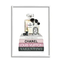 Stupell Industries Fashion Essentials above Glam Designer Books Graphic Art White Framed Art Print Wall Art, 11x14, by Amanda Greenwood