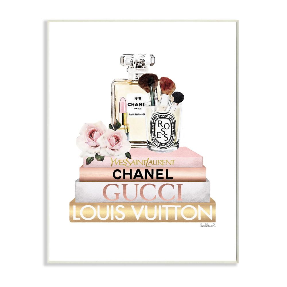 Glamorous Fashion Brands MDF Wall Art Plaque, 10x15, White