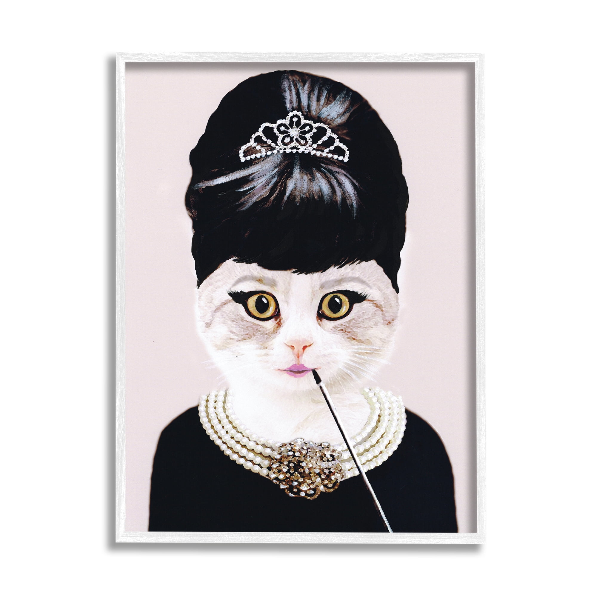Stupell Industries Fashion Feline Jewelry And Makeup Cat Graphic Art Framed Art Print Wall Art, 11x14, By Coco de Paris