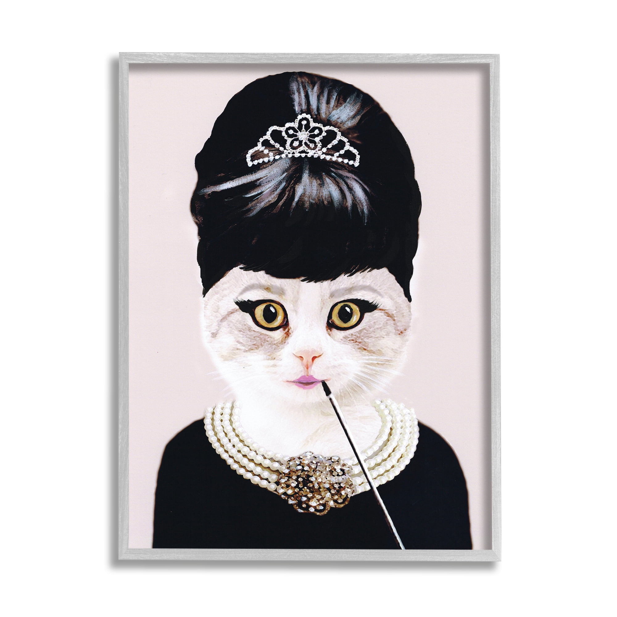Stupell Industries Fashion Feline Jewelry And Makeup Cat Graphic Art Framed Art Print Wall Art, 16x20, By Coco de Paris
