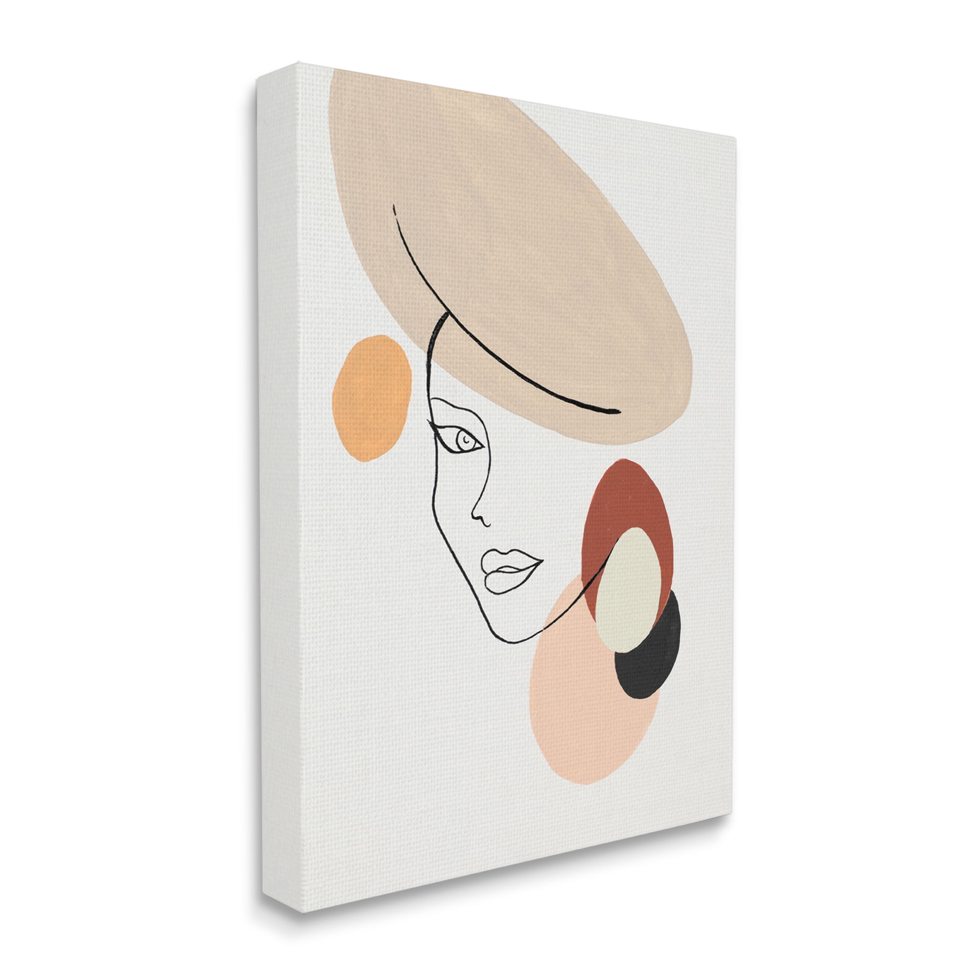 Stupell Industries Fashion Female Portrait Terracotta Abstract Shapes Abstract Painting Gallery Wrapped Canvas Art Print Wall Art, 36 x 48