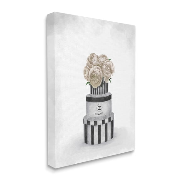 Stupell Industries Fashion Flower Box Stack Neutral Gray Painting Canvas Wall Art by Ziwei Li