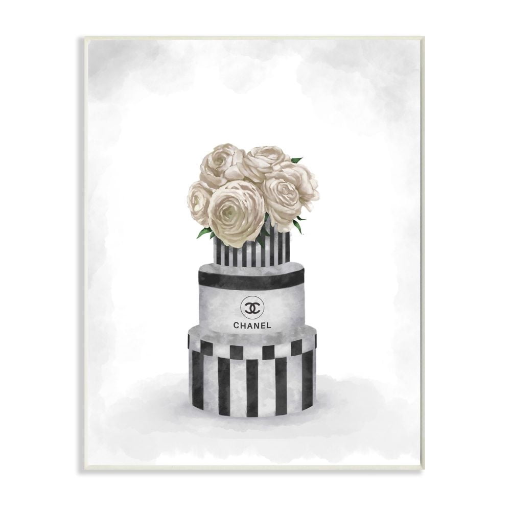 Stupell Industries Fashion Flower Box Stack Neutral Gray Painting Wall Plaque by Ziwei Li
