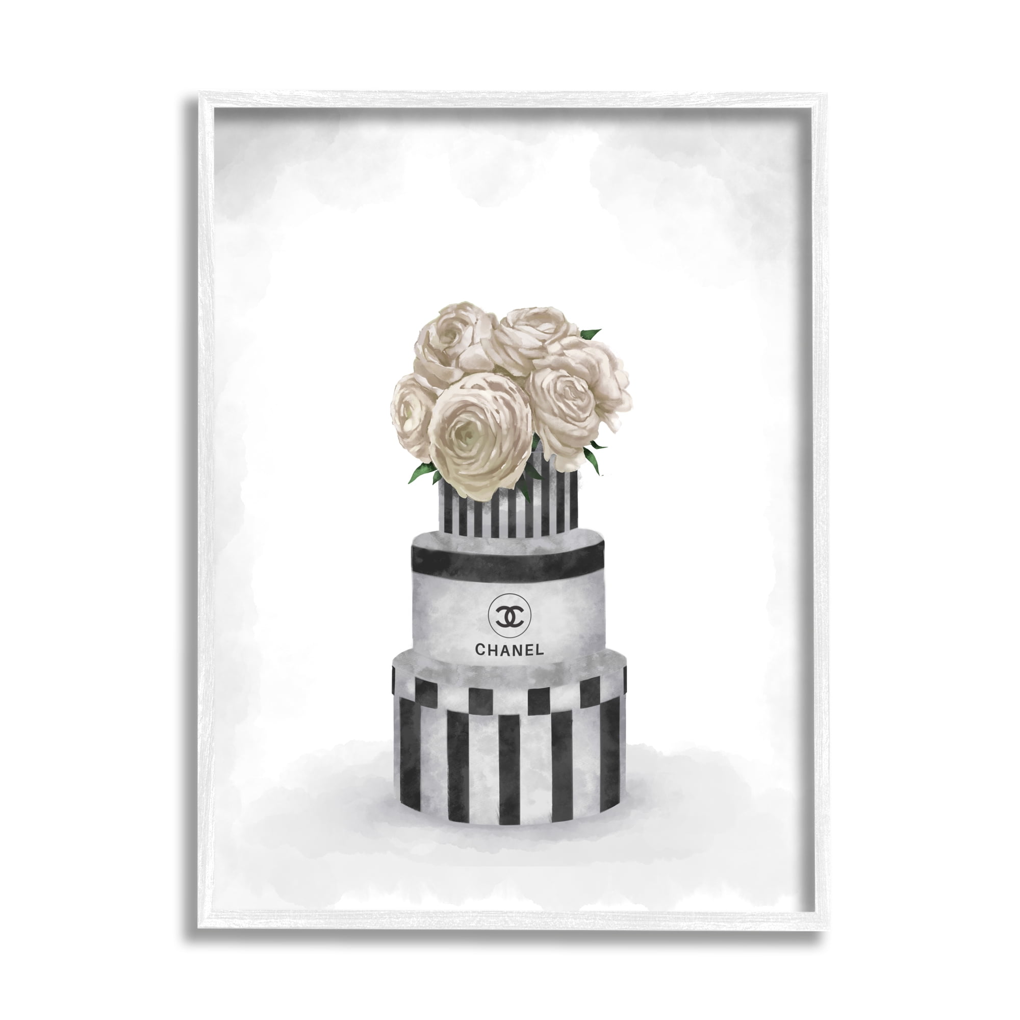 Stupell Industries Fashion Flower Box Stack Neutral Grey Painting, 16 x 20,Design by Ziwei Li