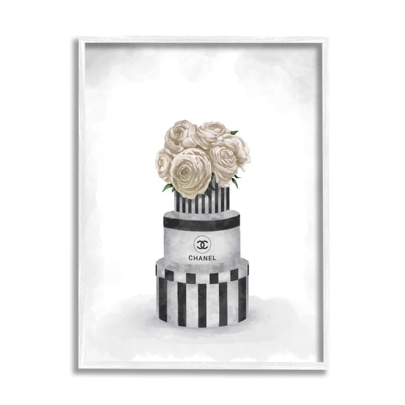 Stupell Industries Fashion Flower Box Stack Neutral Grey Painting, 16 x 20,Design by Ziwei Li