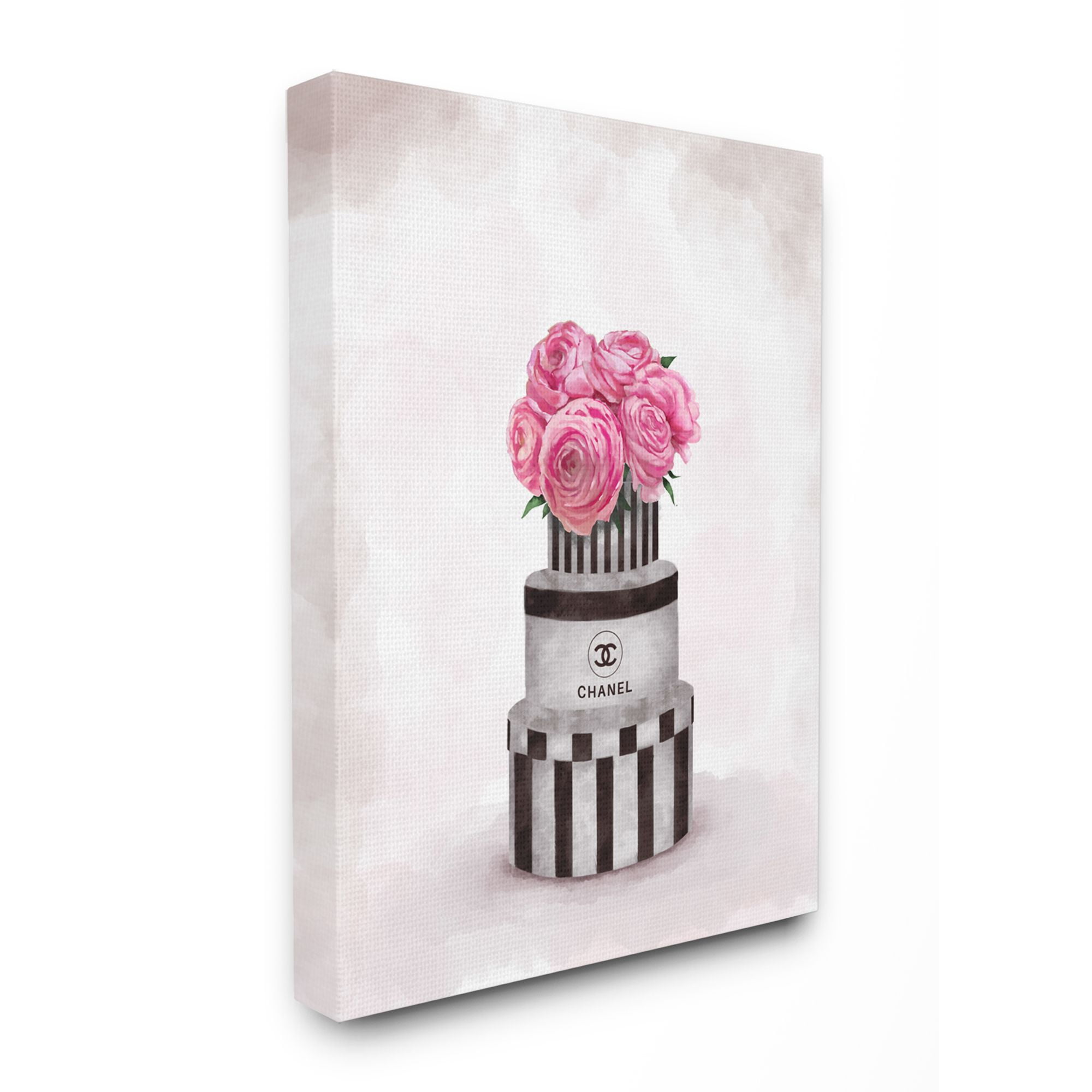 Large Pink Abstract Flower Box Canvas Wall Art