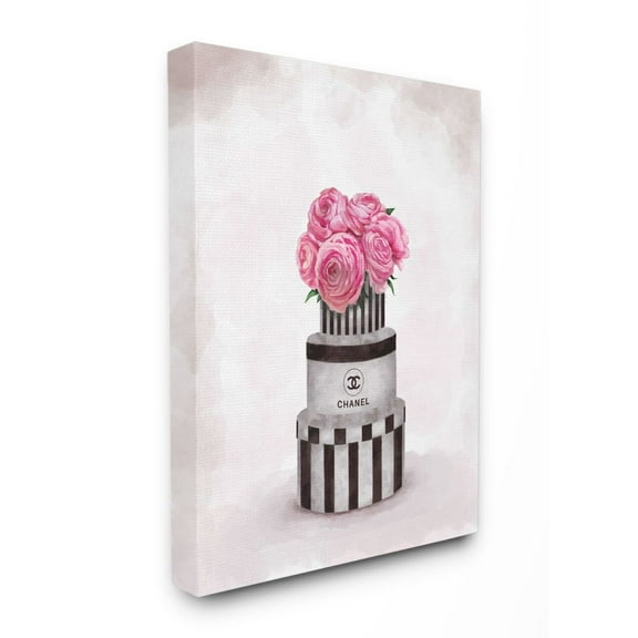Stupell Industries Fashion Flower Box Stack Pink Painting Canvas Wall Art by Ziwei Li
