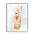 thumbnail image 1 of Stupell Industries Fashion Forward Peace Hand Sign with Golden Accessories Designed by Ziwei Li, 1 of 7