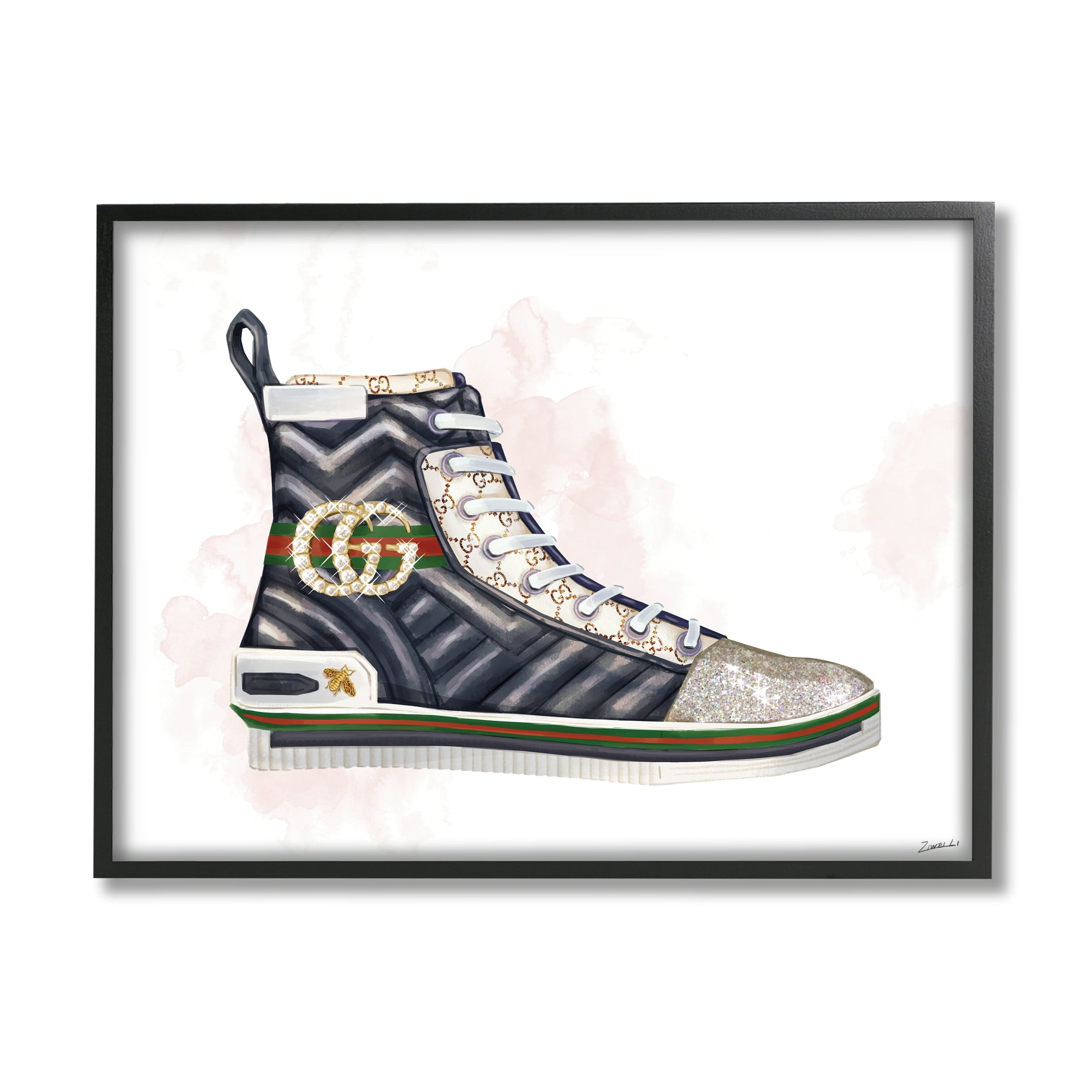 Stupell Industries Fashion Forward Pleated Sneaker Designer Glam Style, 11 x 14, Designed by Ziwei Li