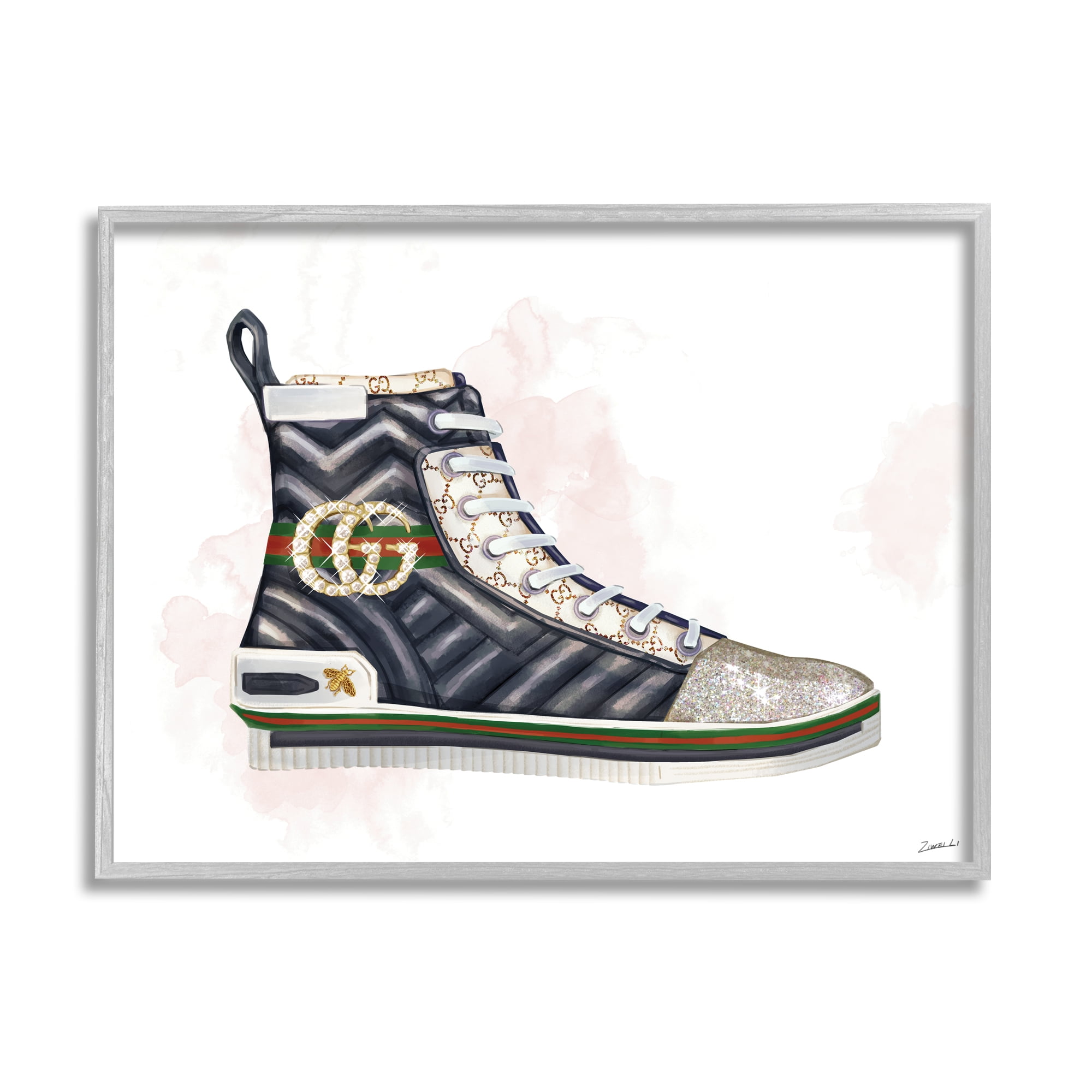 Stupell Industries Fashion Forward Pleated Sneaker Designer Glam Style, 16 x 20, Designed by Ziwei Li
